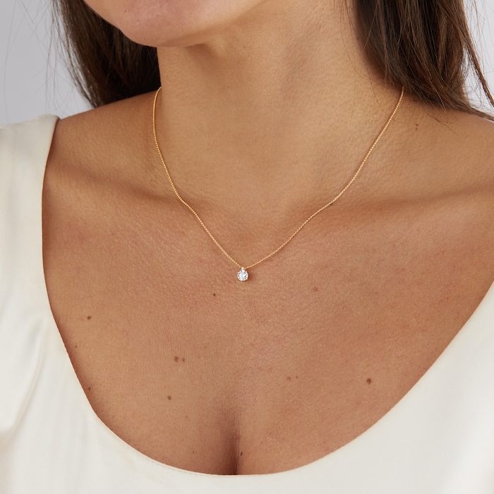Best Luxury 
Exclusive 18ct Yellow Gold 0.40cttw Brilliant Cut Solitaire Diamond Pendant