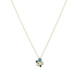 12143701 - 18ct Yellow Gold Sapphire Aquamarine and Blue Topaz Bezel Set Pendant