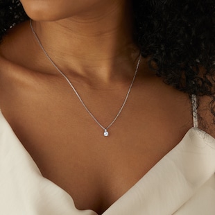 Goldsmiths 18ct White Gold 0.30cttw Diamond Pendant