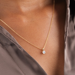 Goldsmiths 18ct Yellow Gold 0.30cttw Diamond Pendant