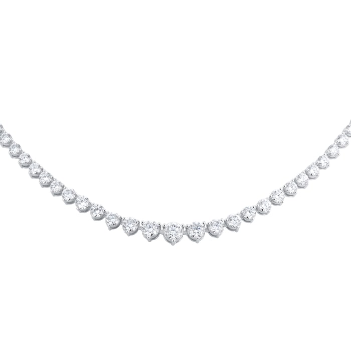 Goldsmiths 18ct White Gold 10.11cttw Brilliant Cut Graduated Diamond Line Necklace