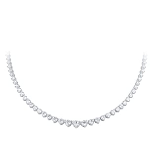 Goldsmiths 18ct White Gold 10.11cttw Brilliant Cut Graduated Diamond Line Necklace