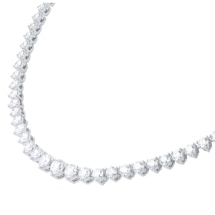 Goldsmiths 18ct White Gold 10.11cttw Brilliant Cut Graduated Diamond Line Necklace