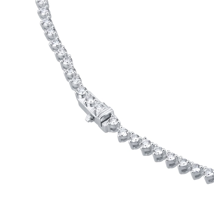 Goldsmiths 18ct White Gold 10.11cttw Brilliant Cut Graduated Diamond Line Necklace