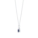 Mappin & Webb 18ct White Gold 5mm x 7mm Sapphire & Diamond Pendant