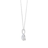Goldsmiths 9ct White Gold 0.28cttw Emerald Cut Diamond Halo Pendant