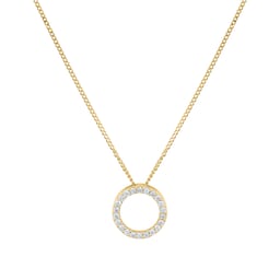 12143717 - 9ct Yellow Gold 0.10cttw Diamond Circle Pendant