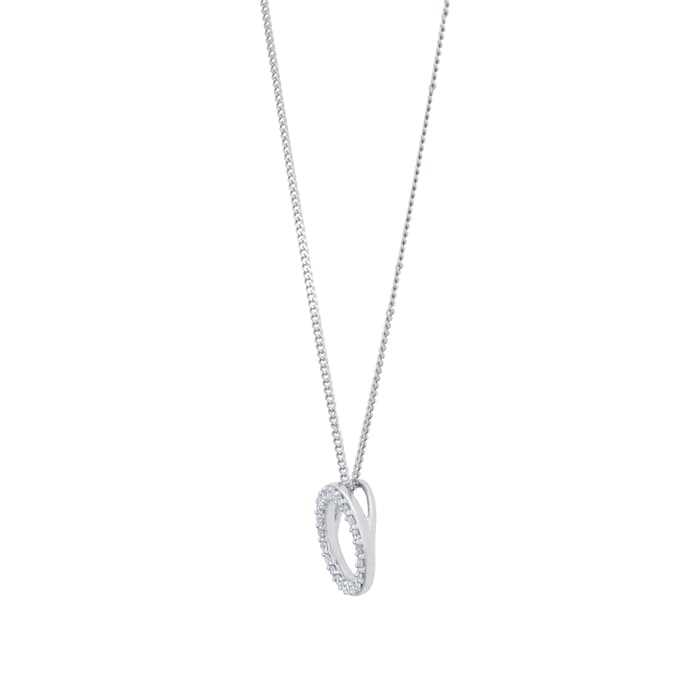 Goldsmiths 9ct Yellow Gold 0.10cttw Diamond Circle Pendant