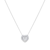 Goldsmiths 9ct White Gold 0.20cttw Diamond Heart Cluster Pendant
