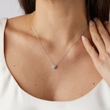 Goldsmiths 9ct White Gold 0.20cttw Diamond Heart Cluster Pendant