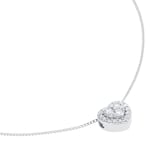 Goldsmiths 9ct White Gold 0.20cttw Diamond Heart Cluster Pendant