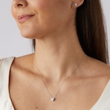 Goldsmiths 9ct White Gold 0.20cttw Diamond Heart Cluster Pendant