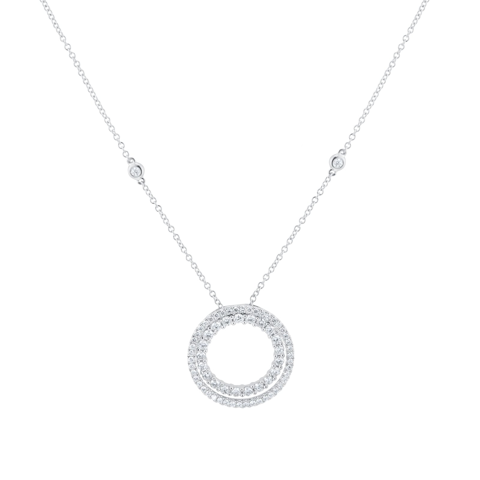 Mappin & Webb 18ct White Gold 0.87cttw Diamond Circle Pendant
