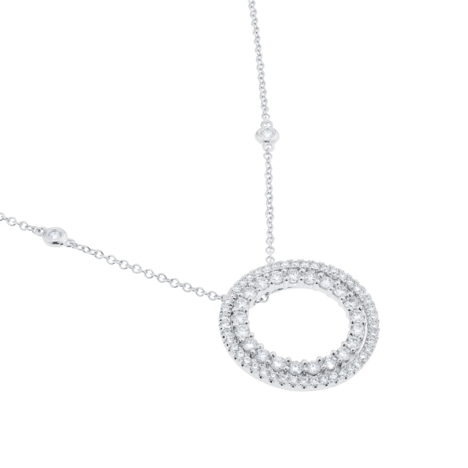 Mappin & Webb 18ct White Gold 0.87cttw Diamond Circle Pendant