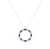 Mappin & Webb 18ct White Gold Sapphire & 1.20cttw Diamond Circle Pendant