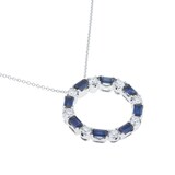 Mappin & Webb 18ct White Gold Sapphire & 1.20cttw Diamond Circle Pendant