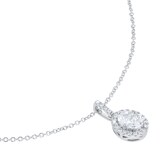 Mappin & Webb 18ct White Gold 0.53cttw Diamond Oval Cut Illusion Drop Pendant