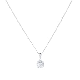 12143740 - 9ct White Gold 0.30cttw Brilliant Cut Diamond Halo Pendant