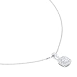 Goldsmiths 9ct White Gold 0.30cttw Brilliant Cut Diamond Halo Pendant