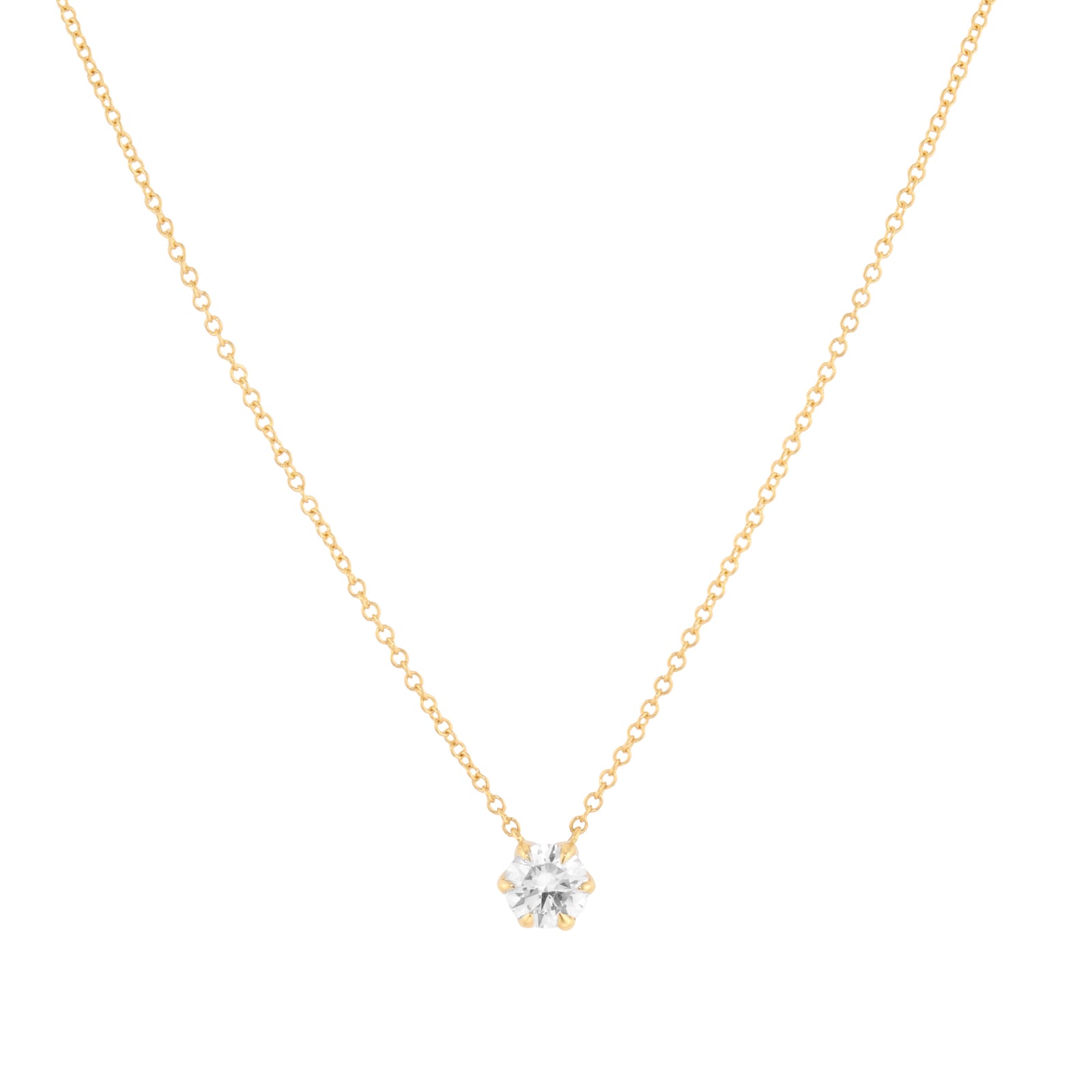 Goldsmiths 18ct Yellow Gold 0.50cttw Round Brilliant Cut Solitaire Floral Pendant