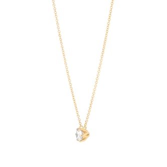 Goldsmiths 18ct Yellow Gold 0.50cttw Round Brilliant Cut Solitaire Floral Pendant