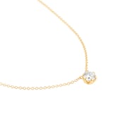 Goldsmiths 18ct Yellow Gold 0.50cttw Round Brilliant Cut Solitaire Floral Pendant