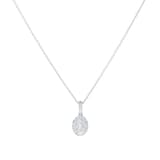 Goldsmiths 9ct White Gold 0.20cttw Oval Shape Diamond Cluster Pendant