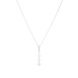 Goldsmiths 9ct White Gold 0.50cttw Diamond Three Stone Drop Pendant