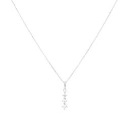 12143746 - 9ct White Gold 0.50cttw Diamond Three Stone Drop Pendant
