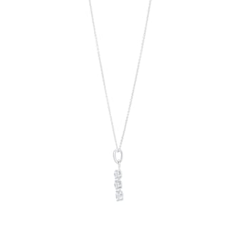 Goldsmiths 9ct White Gold 0.50cttw Diamond Three Stone Drop Pendant