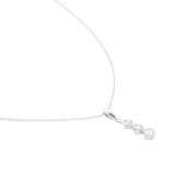 Goldsmiths 9ct White Gold 0.50cttw Diamond Three Stone Drop Pendant