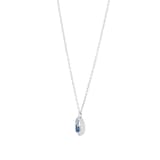 Goldsmiths 9ct White Gold Brilliant Cut Sapphire and Diamond Halo Pendant