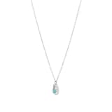 Goldsmiths 9ct White Gold Brilliant Cut Emerald and Diamond Halo Pendant