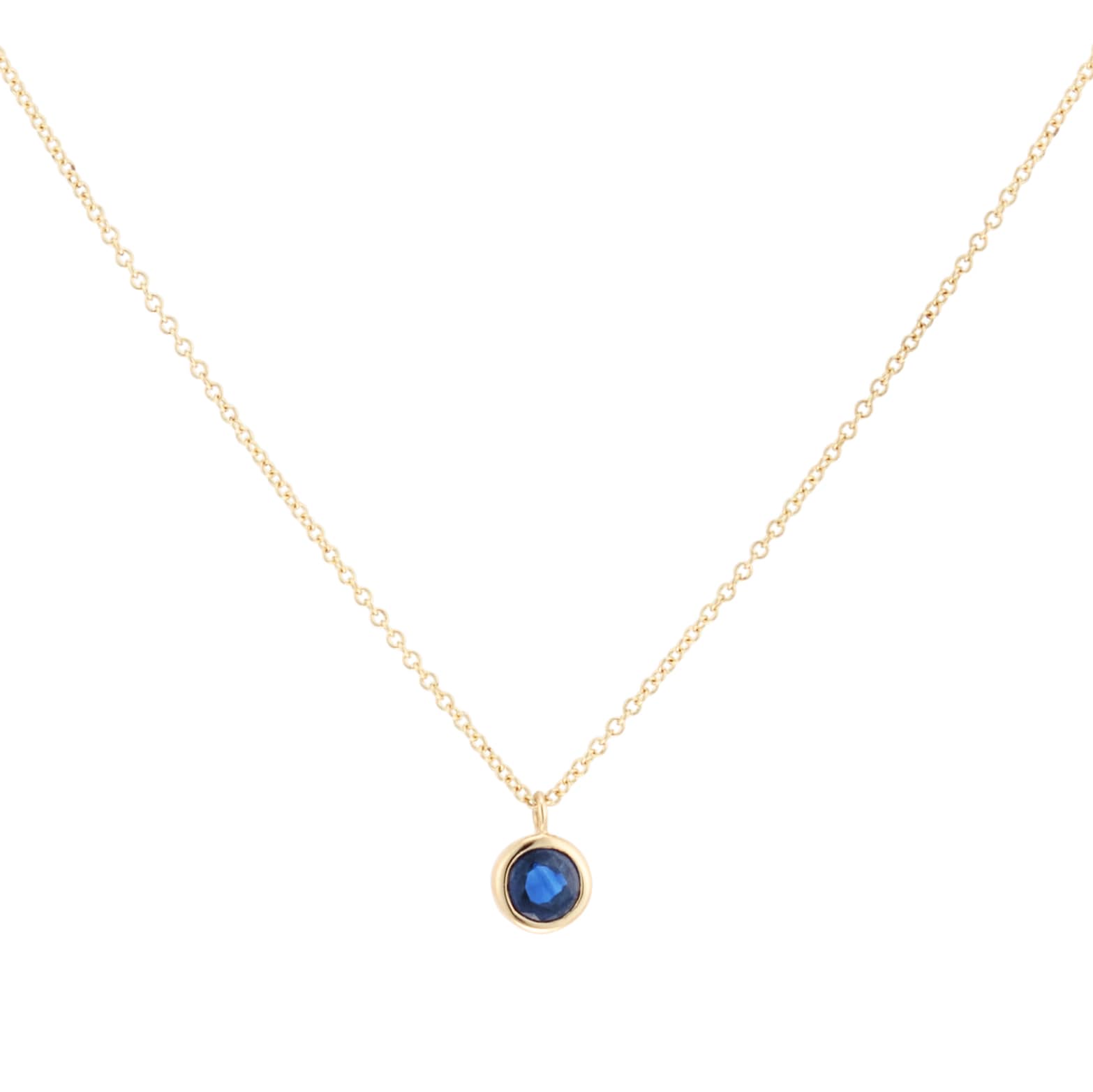 Goldsmiths 9ct Yellow Gold Sapphire Birthstone Pendant