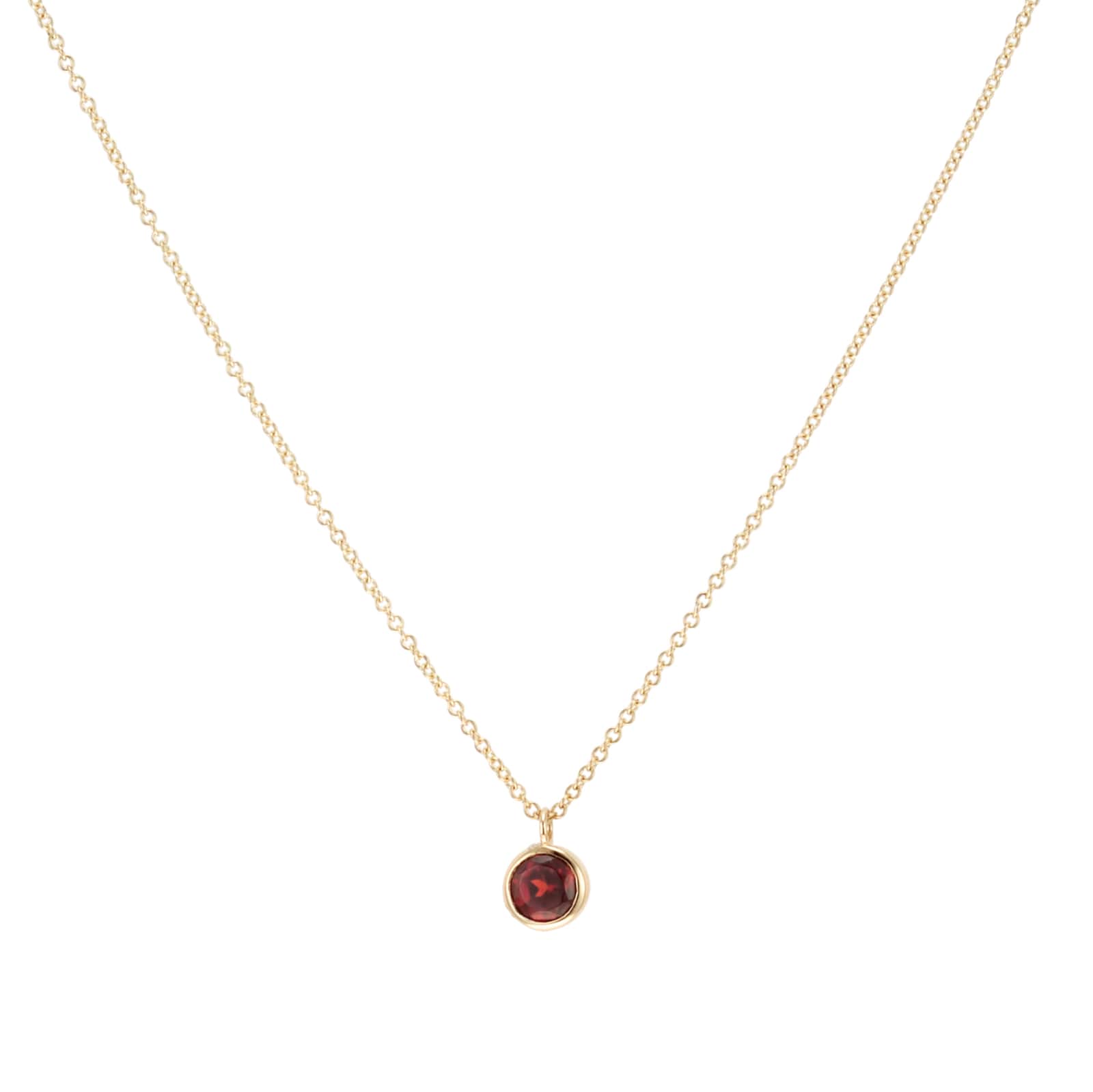 Goldsmiths 9ct Yellow Gold Garnet Birthstone Pendant