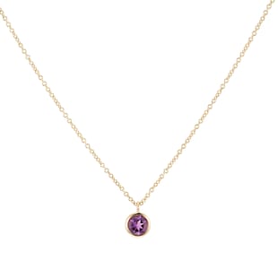 Goldsmiths 9ct Yellow Gold Amethyst Birthstone Pendant