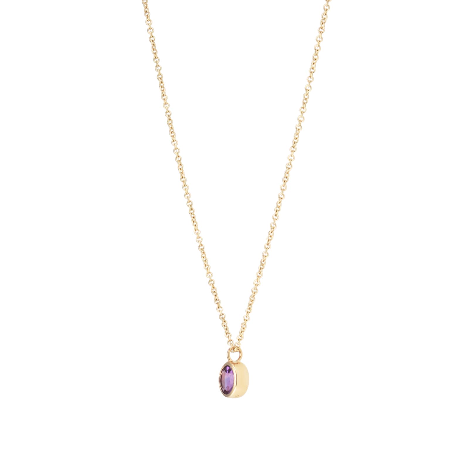 Goldsmiths 9ct Yellow Gold Amethyst Birthstone Pendant
