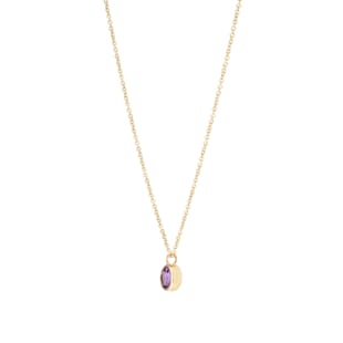 Goldsmiths 9ct Yellow Gold Amethyst Birthstone Pendant