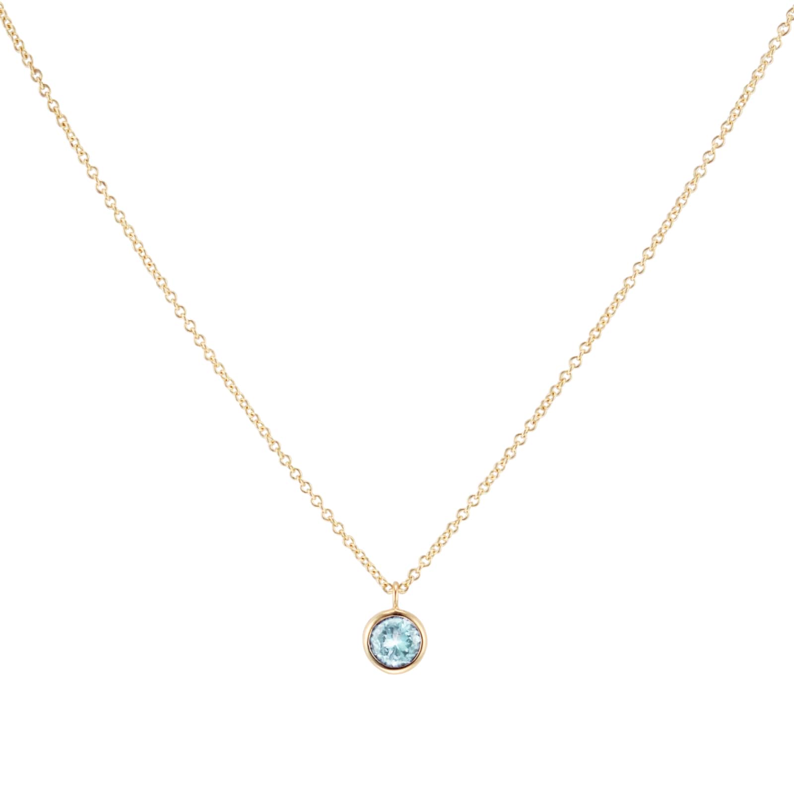 Goldsmiths 9ct Yellow Gold Aquamarine Birthstone Pendant
