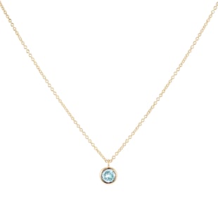 Goldsmiths 9ct Yellow Gold Aquamarine Birthstone Pendant