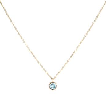 9ct Yellow Gold Aquamarine Birthstone Pendant  