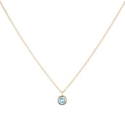 12143756 - 9ct Yellow Gold Aquamarine Birthstone Pendant