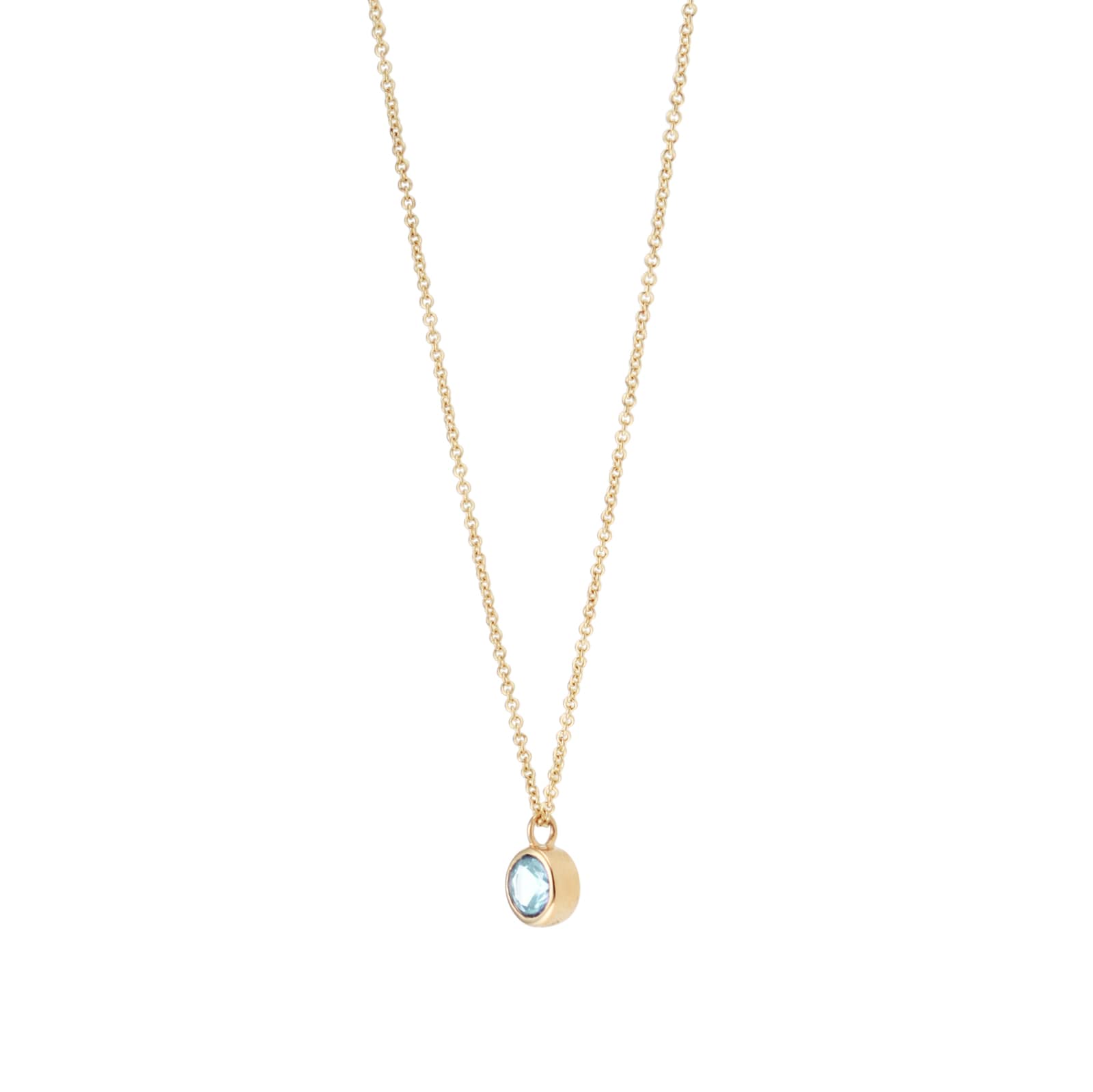 Goldsmiths 9ct Yellow Gold Aquamarine Birthstone Pendant