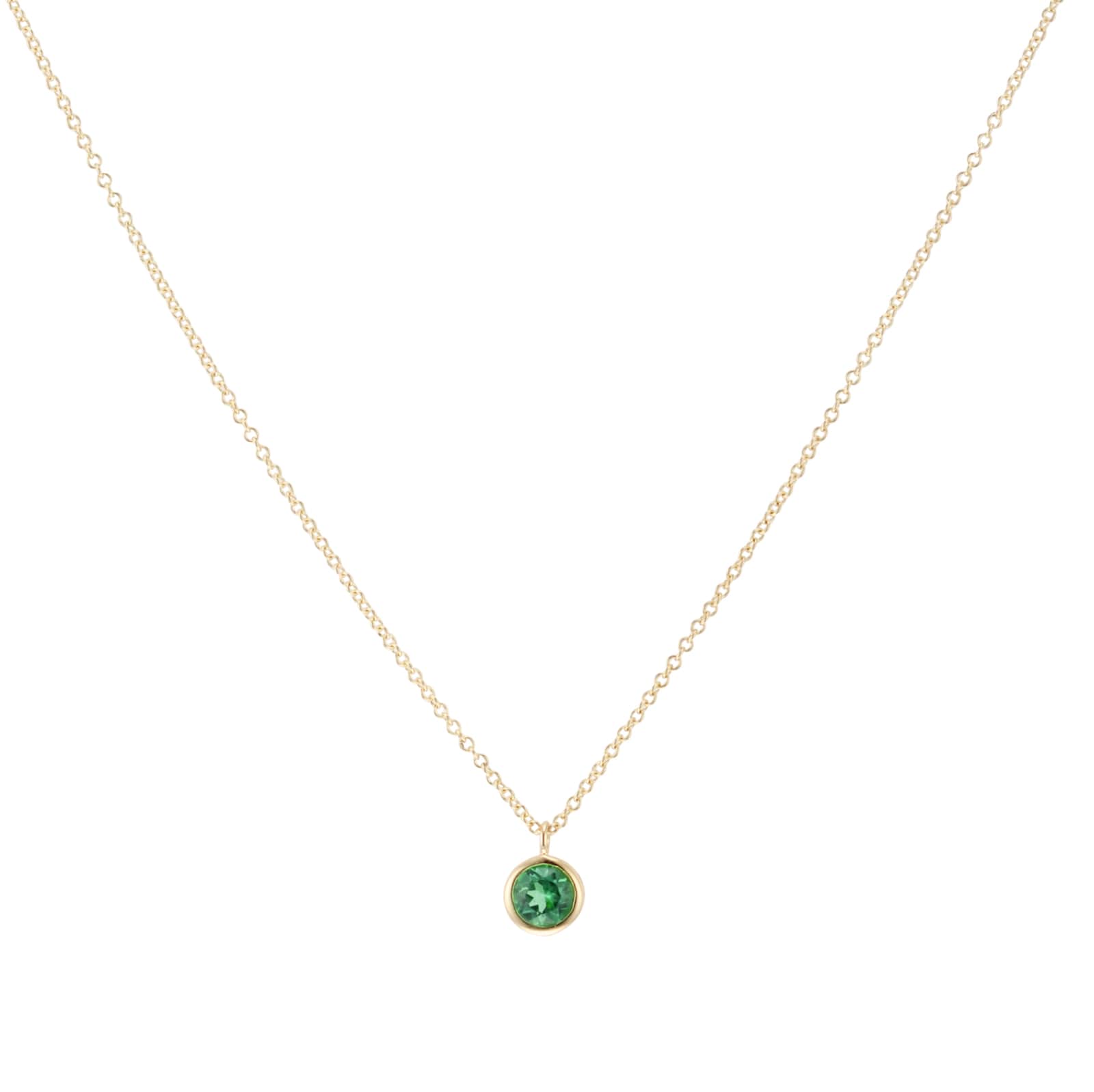 Goldsmiths 9ct Yellow Gold Emerald Birthstone Pendant