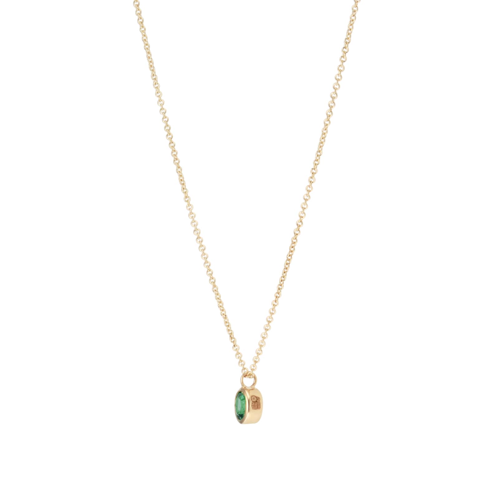 Goldsmiths 9ct Yellow Gold Emerald Birthstone Pendant
