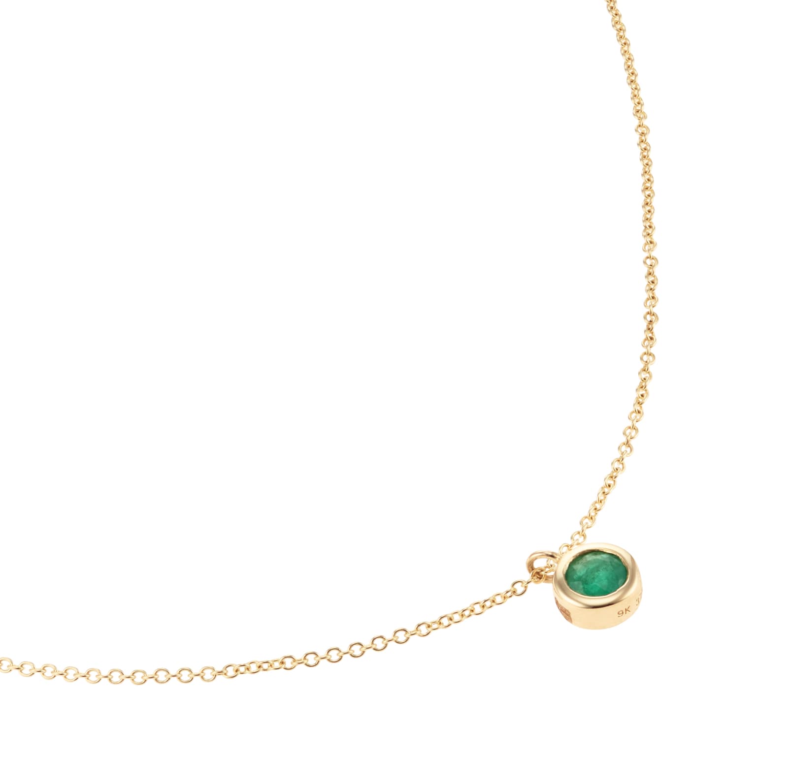 Goldsmiths 9ct Yellow Gold Emerald Birthstone Pendant Goldsmiths 9ct Yellow Gold Emerald Birthstone Pendant