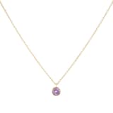 Goldsmiths 9ct Yellow Gold Pink Amethyst Birthstone Pendant