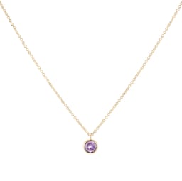 12143758 - 9ct Yellow Gold Pink Amethyst Birthstone Pendant