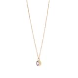 Goldsmiths 9ct Yellow Gold Pink Amethyst Birthstone Pendant