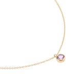 Goldsmiths 9ct Yellow Gold Pink Amethyst Birthstone Pendant